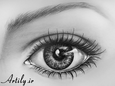 مدل طراحی چشم سیاه قلم
